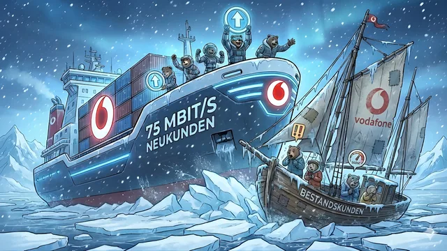 Vodafones Upload-Wintermärchen im Kabelnetz – 75 Mbit/s für Neukunden, alte Segler gucken in die Röhre