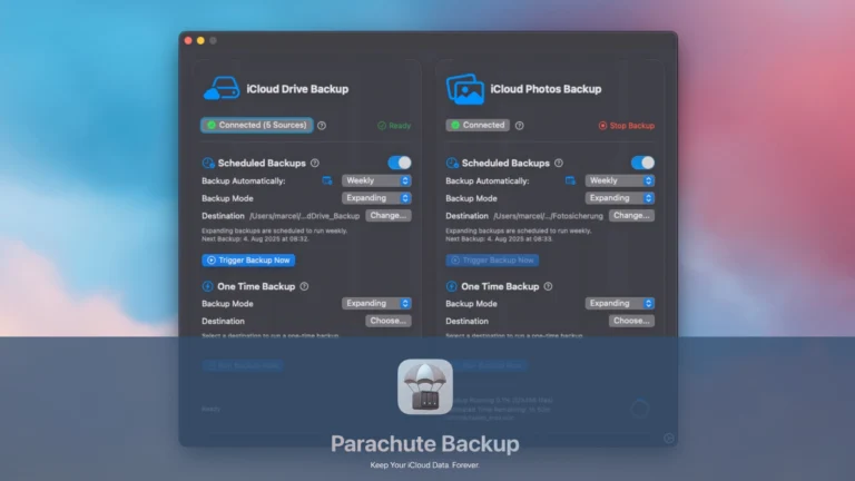 Parachute: Backup-App für iCloud Drive und iCloud-Fotos